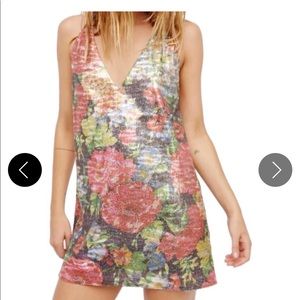 Free People Tangier Floral Sequin Mini Dress.